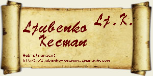 Ljubenko Kecman vizit kartica